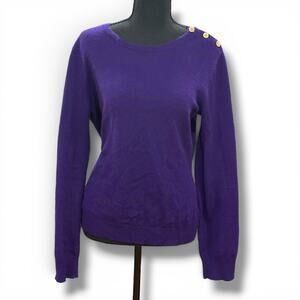 Ralph Lauren 100% Cashmere Purple Pullover Sweater Size M